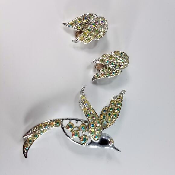 Vintage Sarah Coventry Bird of Paradise Brooch Earrings Set, 1960s - Picture 5 of 10